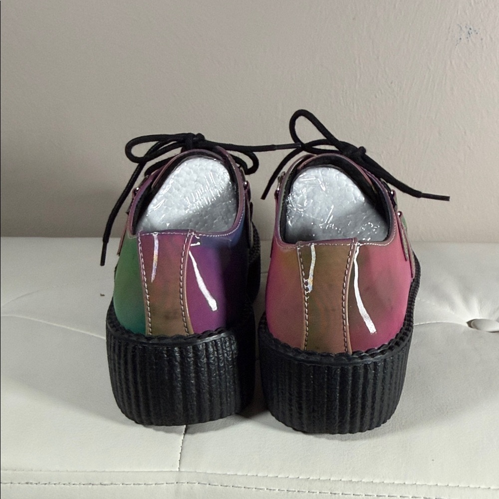 TUK Iridescent Pink and Purple Platform Shoes - Picture 5 of 12